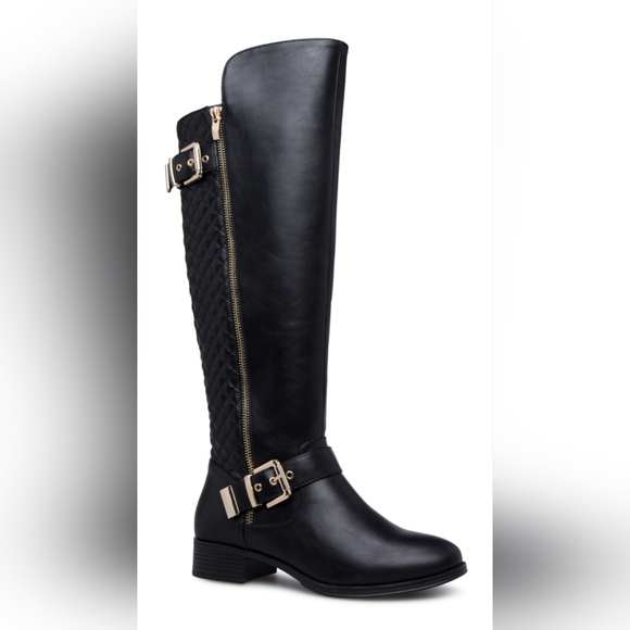 Black Knee-High Riding Boots - Picture 2 of 4